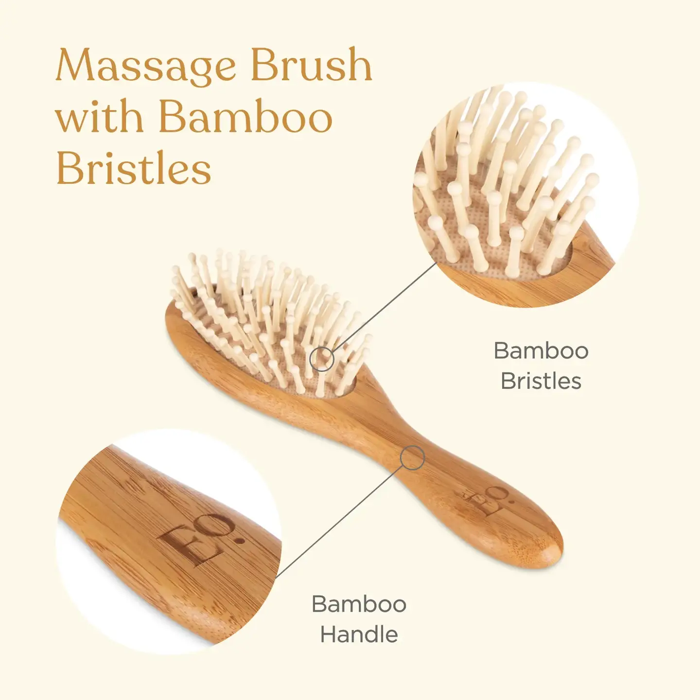 3-Piece Bamboo Brush & Comb Set - Image 3