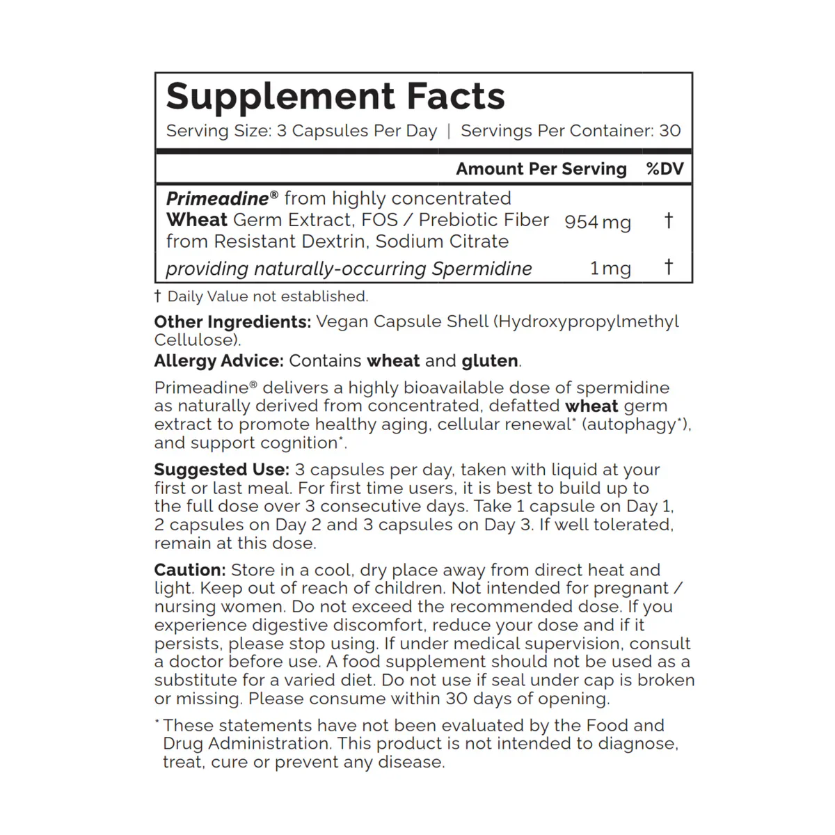 Primeadine® Original Spermidine Anti Aging  Supplement - Image 4